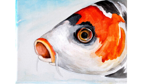 Koi Fish Face Acrylic Painting