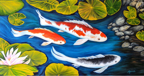 3 Koi Fish Painting