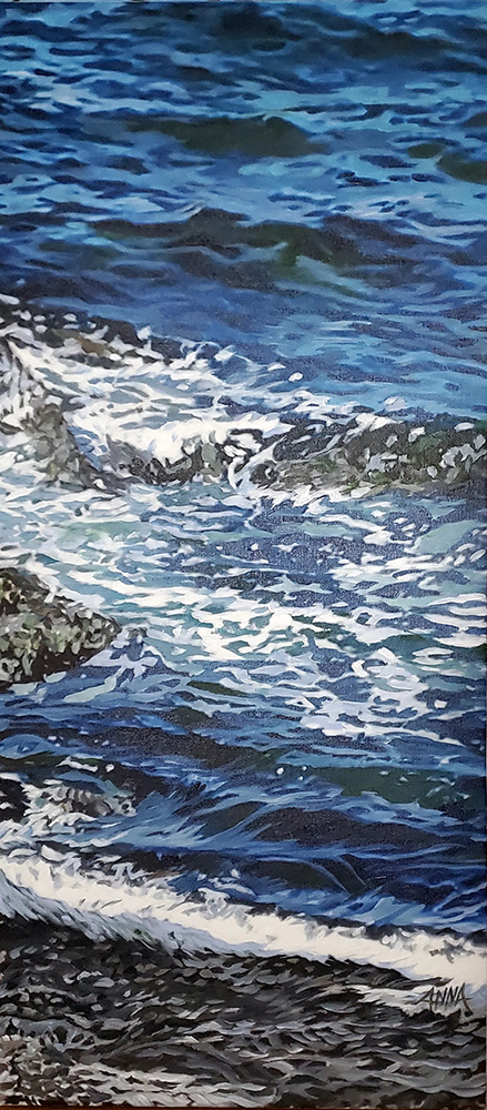 "Windy Morning Waves" Painting for sale in Victoria